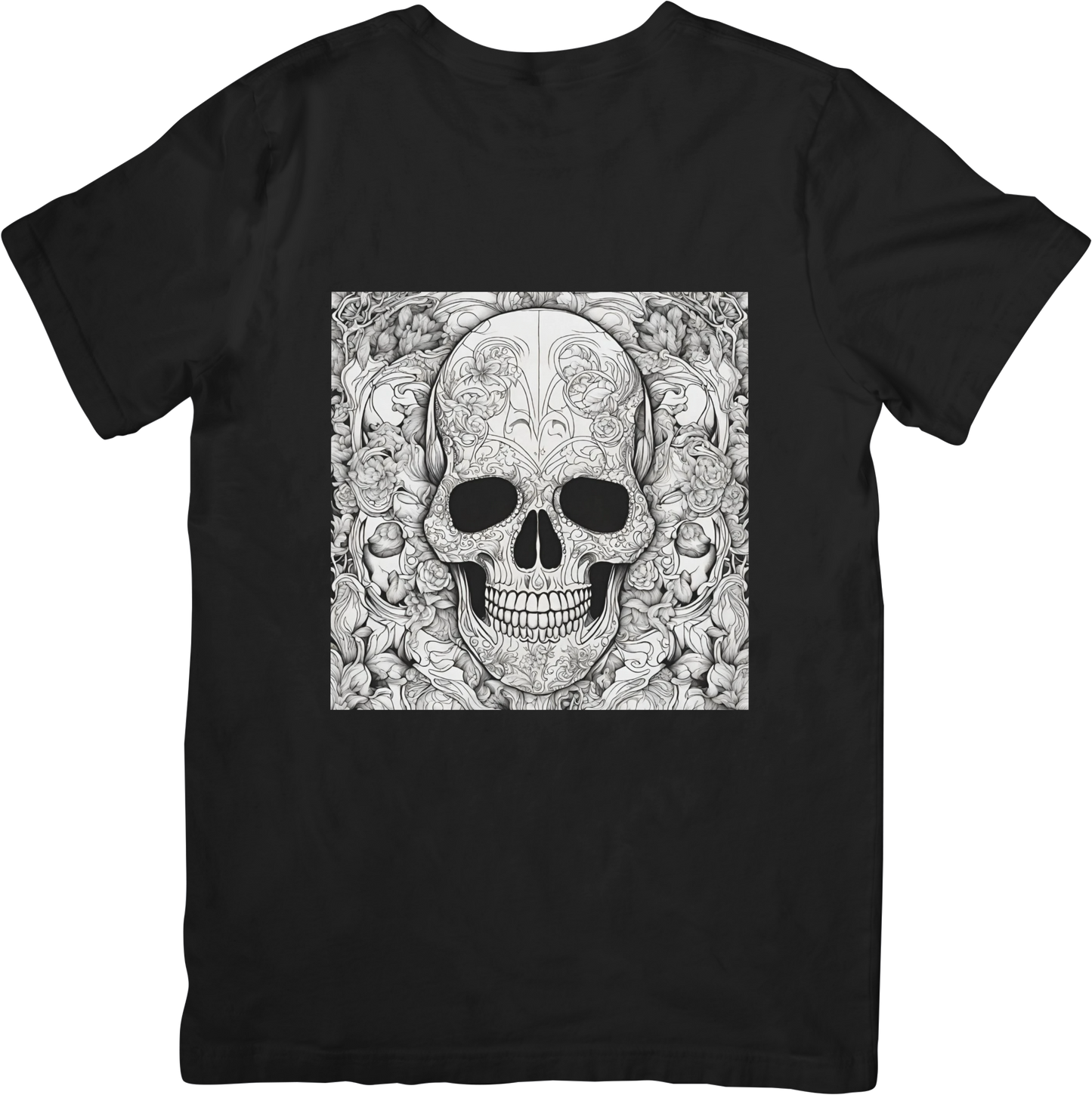 Bespoke Black and White Skull T-Shirt
