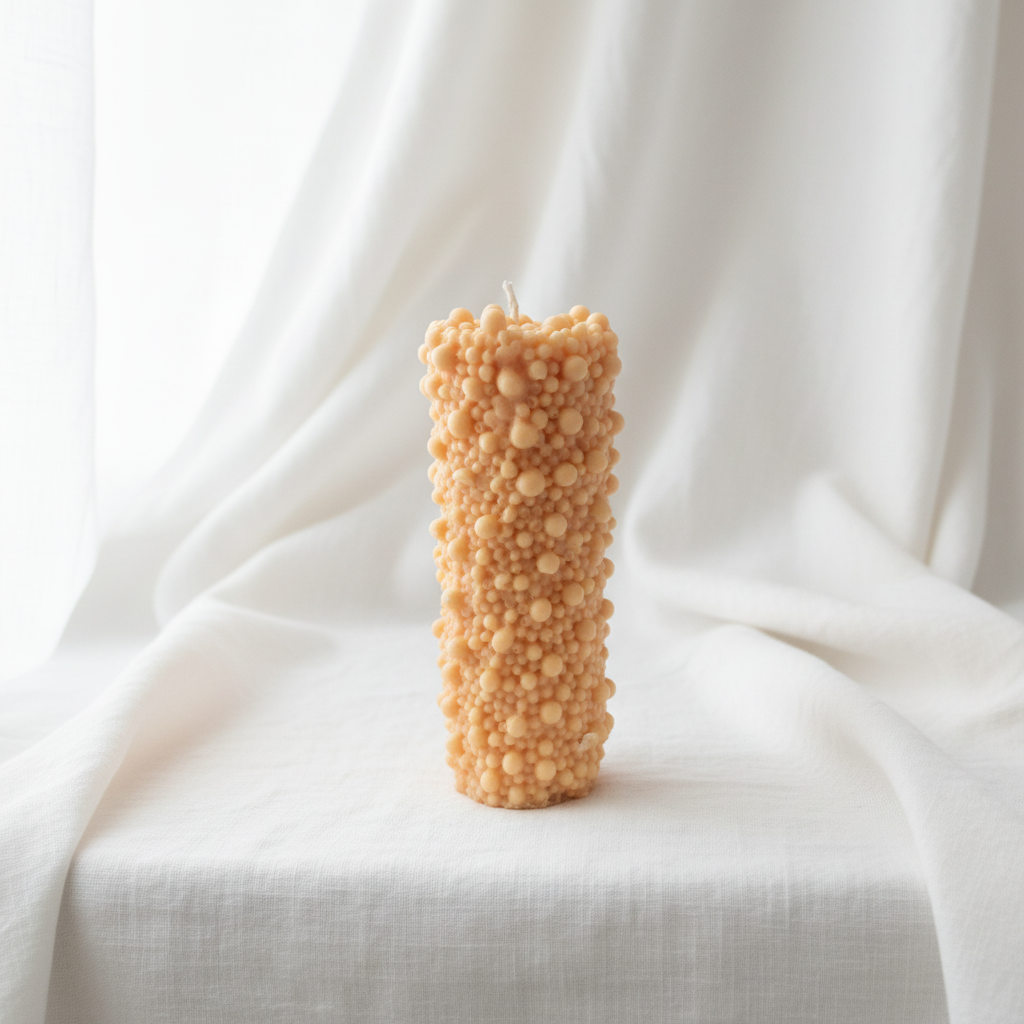 Unusual Bobbly Pillar Candle