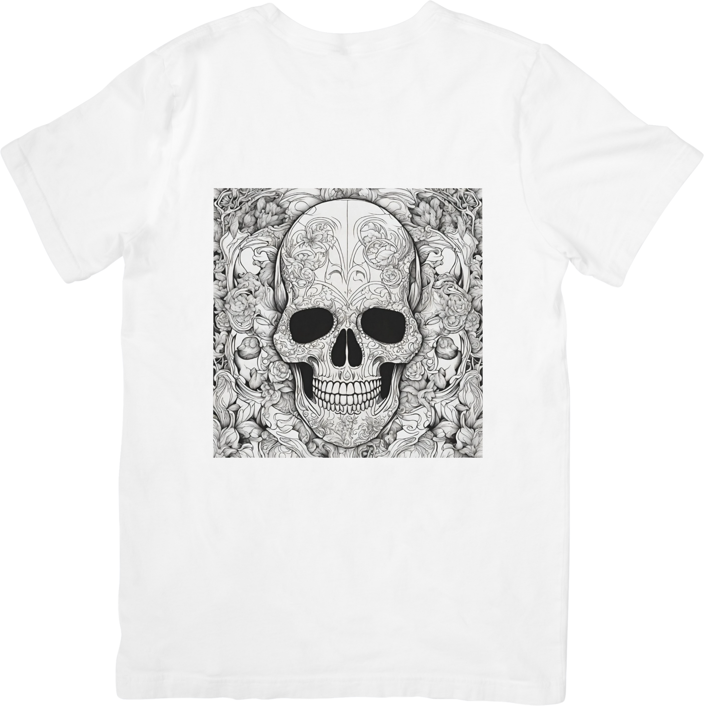 Bespoke Black and White Skull T-Shirt