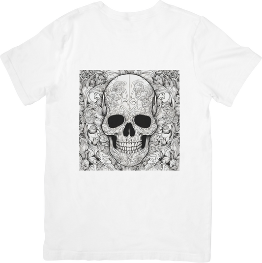 Bespoke Black and White Skull T-Shirt