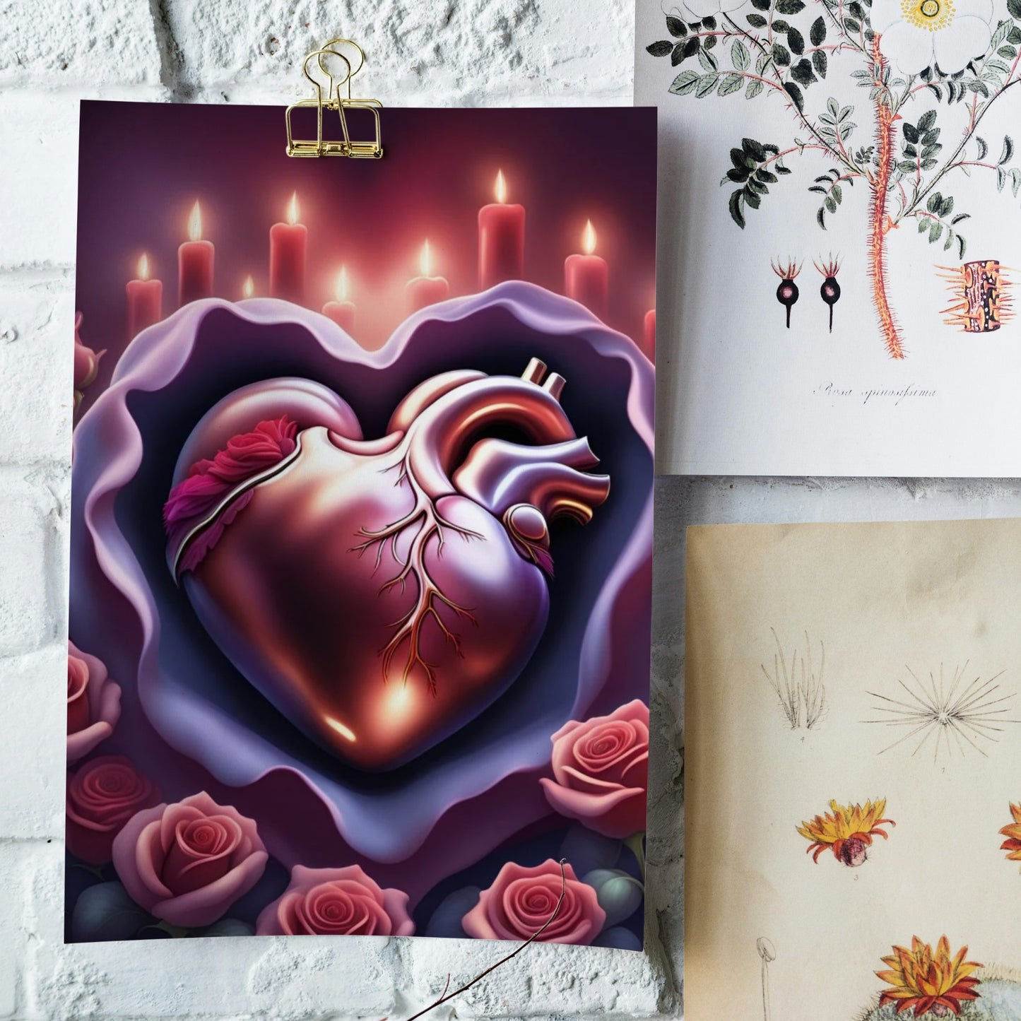 Special Edition Heart, Roses and Candles Posters - A3