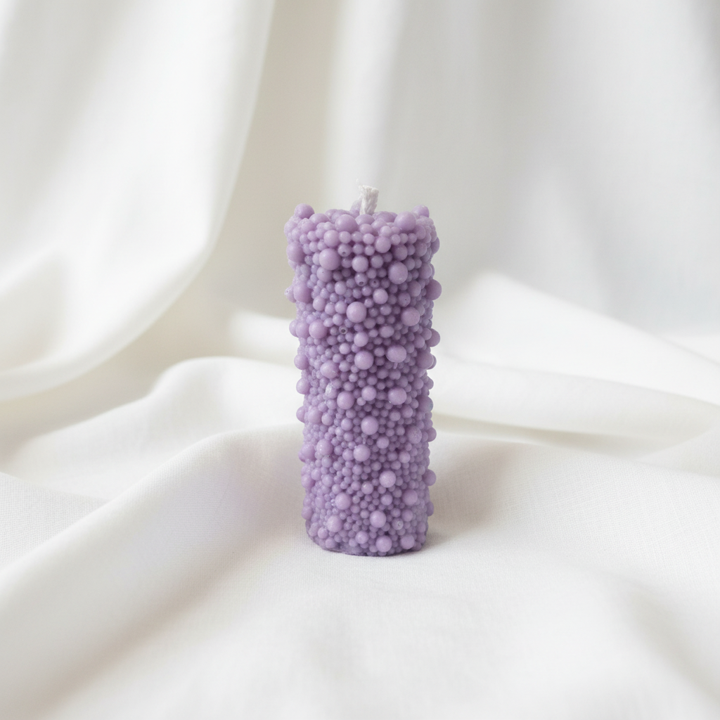 Unusual Bobbly Pillar Candle