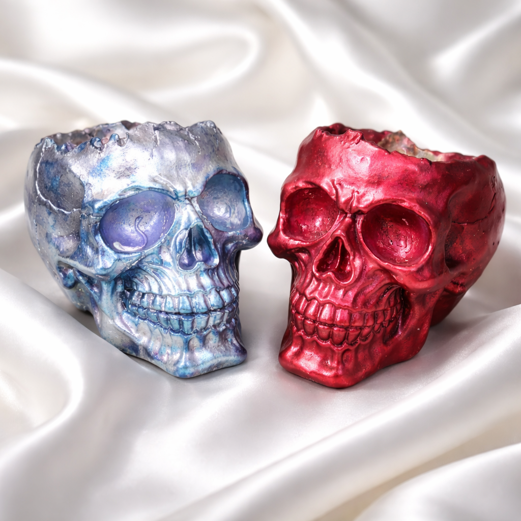 Decorative Skull Shaped Brush or Pen holders