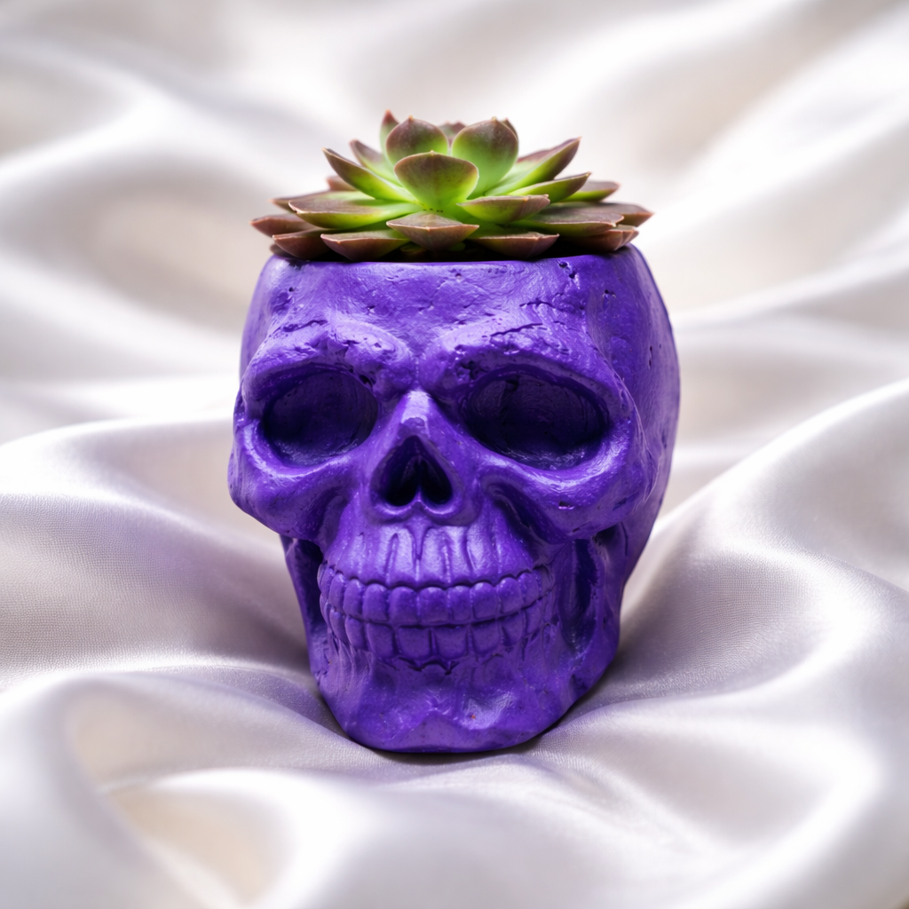 Painted Skull Planter