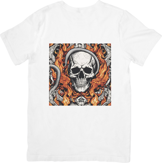 Bespoke Skull and Serpent in Flames T-Shirt